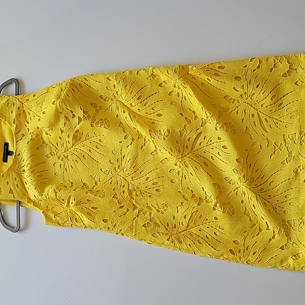 Banana Republic Yellow Lace Leaf Dress